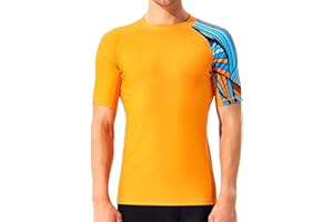 SURFEASY Maillot de Compression Manches Courtes Homme Rashguards pour Natation Surf, Séchage Rapide T-Shirt