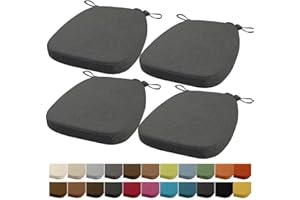 ‎ORUMRUD Orumrud 40x38x33CM(5CM Dicke) Stuhlkissen, Gartenstuhl Sitzkissen, Esszimmerstuhl Sitzkissen, waschbar, mit Reißverschluss, Riemen, rutschfestes Sitzkissen für Gartenstuhl (Kaffee Grau 4 Stück)