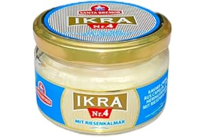 GIGATEMP Santa Bremor Kaviar Creme Capelin Nr.4 | Ikra Nr. 4 | Hering m.Riesenkalmar | Kaviar-Creme aus Capelinrogen | Ideal für Sandwiches | 160g