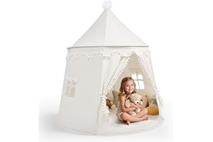 STYPLZ 120 cm Spielzelt für Kinder, aus weichem Silky-Cotton-Stoff | 1 Eingang & 2 Fenster (TripleAir-Effect) | inkl. Tasche & Bodenmatte | stabiles Spielhaus