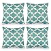 Top Finel Canvas Cotton Linen Throws Pillows Covers Cushions for Sofa Set of 4, 18x18 Inch, Teal