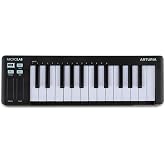 Arturia MicroLab MK3 - Kompakt 25 tuşlu hıza duyarlı MIDI denetleyici, iki dokunmatik şerit, akorlar modu, devam pedalı giriş
