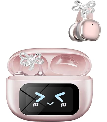 Écouteurs Bluetooth 5.4 Clip Oreille ZOMBIES CAT - Réduction Bruit ENC, Léger, Écran Tactile - Parfait Pour Sport