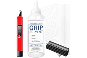 AMRTA Kit de réparation de club de golf avec bandes de crochet, lame en caoutchouc, pince d'étau de qualité, adhésif double face, outil de retrait de couteau pour fers et putters