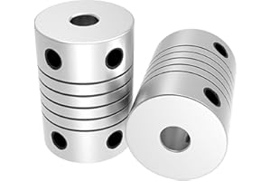 DTMENG 2 Stück Flexible Wellenkupplungen 5 mm bis 8 mm 19x25 Schrittmotor-Koppler Aluminiumlegierung CNC Gelenkverbinder Motor Shaft coupling 3/4/5/6/6.35/7/8/10mm (5mm*10mm)