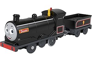 Thomas & Friends Motorized Toy Train Donald Battery-Powered Engine with Cargo Car for Preschool Kids Ages 3+ years, JBW21