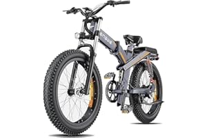 ENGWE MTB Electric Bikes for Adults, X24 Folding Electric Bike for Adults - Battery 48V29.2AH Long Range 150 km, 24 Inch × 4.0 Fat Tire All Terrain E-Bike, Shimano 8 Gear, Triple Suspension