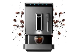 Solac CA4810 - Machine à café à grains 1470W, Broyeur à grains de 160g, Écran tactil, Design moderne et compacte de 18 cm, Réservoir de 1,2L, Buse vapeur, Lavage automatique, Programmable, noir