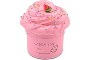 Keemanman Pink Watermelon Butter Slime, DIY Slime Supplies Kit for Girls and Boys, Stress Relief Toy Scented Slime Toy for Kids Education, Party Favor, Gift and Birthday(7oz)