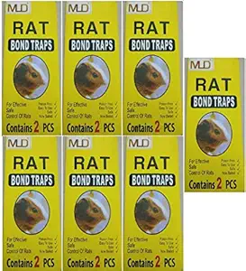 MLD Mouse Insect Rodent Lizard Trap Rat Catcher Adhesive Sticky Glue Pad - Non Poisonous - Non Toxic - Odourless - Rat Terminator7 Pair set-14pcs Pack