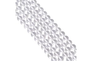 mookaitedecor Cristal de Roche Perles Pierre Naturelles 8mm, Rondes Perles en Vrac Pierres pour Fabrication de Bijoux Guérison DIY Bricolage