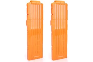 TiGog 2 pièces Clip Magazine pour Nerf N Strike, 18 flèches Clip Magazine, Chargement rapide Flèches Clip Magazine pour Nerf N-Strike Elite Series Pistolets jouets, Orange