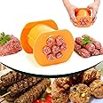 Guppy One Press Cevapcici Sausage Maker Stuffer, 7 Sausages at Once Press Handmade Hot Dog Meat Strip Machine Molds Non Stick Kitchen Meatball Maker Barbecue Grilling Tools BBQ Accessories