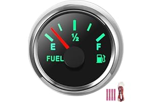 Kraftstoffanzeige,Rupse 2"52mm Universal Auto Kraftstoffstandsanzeige Tankuhr,8 Farben Hintergrundbeleuchtung 5 Signale einstellbar, Kraftstoffanzeige Kit für Auto RV LKW Fahrzeug Motorrad