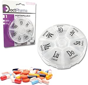 Portapillole Settimanale 7 Scomparti - 3 Pezzi, Senza BPA, Tascabile Per Farmaci E Vitamine