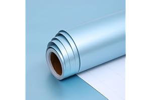 ZJHIOME Sky Blue Metallic Wrapping Paper Roll 43cm*10m Solid Color Matte Gift Wrapping Paper Perfect for Wedding Birthday Valentine's Day Christmas Baby Shower Festive Decoration