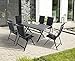 Produktbild Gartengarnitur Essgrupppe, Esstisch plus Stühle, Gartenmöbel – Set „Lissabon“ - 7 tlg., 1 x Tisch, 6 x Klappsessel