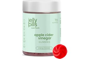Jelly Pills Gummies Vinaigre de Cidre 1 000 mg + Chrome - 70 Gommes Végétaliennes - Sans Sucres Ajoutés - Saveur Pomme Naturelle - Détox & Gestion du Poids