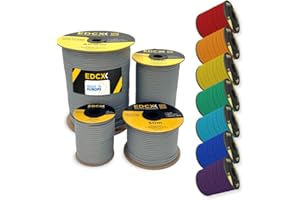 EdcX 4 mm Nylon Paracord 550 30 m (100 Fuß) – Typ III, 100% Nylonseil, 7-strängiges Seil, 4 mm Nylonseil in Volltonfarben (Dark Gray, 30 m)