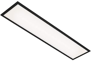 BRILONER - Plafón LED, Panel LED, Ultra Plano, 22W, 2200 Lúmenes, 4000 Kelvin, 100x25x6cm, Luz LED, Lampara Techo, Ideal para Cocina, Dormitorio, Salon, Oficina, color Negro