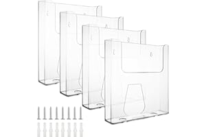 WOPPLXY 4 Pièces Porte Document Mural, Porte Revue Mural, Porte Flyer A4 Transparent en Acrylique pour Dépliants, Catalogues, Brochures