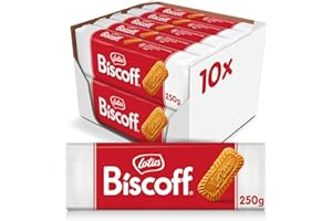Lotus Biscoff | Biscotti caramellati | Non OGM e vegani | 250 g | Confezione da 10