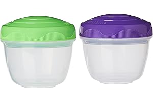 Sistema Yogurt To Go 150ml Round Storage Containers, Stackable Storage Containers with Lids, Pack of 2