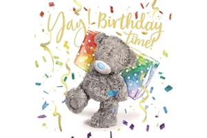 Me to You Bear Yay Birthday Time 3D Birthday Card, Mixed,Size:6x6,ALV93037