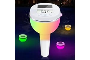 KingSom Thermomètre Piscine Numérique, Flottant Solaire avec Lumière Colorée, Lecture Facile avec écran LCD, Pour Température d'eau pour Spa