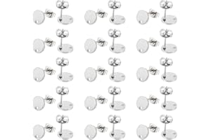 ‎UNICRAFTALE UNICRAFTALE 50Stk Ohrstecker Rohlinge Flache Runde Ohrstecker DIY Edelstahl Ohrringe Rohlinge Metall Ohrstecker Mit öse Ohrringe Selber Machen Basteln Für Ohrring Schmuckherstellung Loch 1.5mm