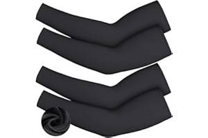 SKYLETY 4 Pieces Thermal Arm Warmer Compression Arm Sleeve for Men Women Winter Outdoor Activities Cycling Basketball Running