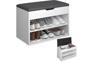 TecTake® Meuble Chaussures Meuble de Rangement Moderne Meuble d'entrée pour Max. 6 Paires 60x30x43,5 cm, Rangement Chaussures Gain de Place idéal Entrée, Chambre, Dressing Rangement Chaussure