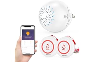 ‎SINGCALL SINGCALL Tuya WiFi Drahtloses Rufsystem(Ausrüstungs-Upgrade),alarmsystem für ältere Menschen/Patienten/Schwangere, drahtloser Anrufalarm mit großer Reichweite,1 Empfänger + 2 Ruftasten für zu Hause
