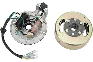 Magneto Stator Svänghjul Rotor Kit Koppar Aluminium Kick Start Motor Magneto Stator Plate Magneto Svänghjul för 90cc 110cc 12