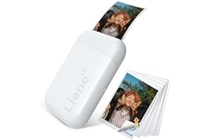 ‎LIENE Liene Pearl K100 2 x 3 Inch Mini Photo Printer Smartphone, Mini Portable Instant Image Printer with 5 Zinc Adhesive Paper, Bluetooth 5.0, Compatible with iOS & Android, Small Mobile Phone Photo