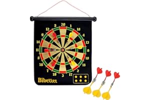 Beylos Magnetic Reversible Dartboard 18.5" *15" (47 * 38cm), Easy to Roll Up and Store with 6 Darts, Safe to Kids, Birthday Present
