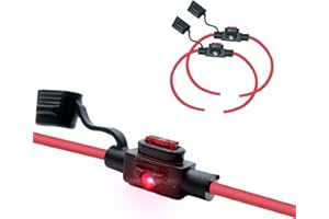 parts PTT 2 packs étanches, résistantes à l'eau, conformes à la norme IP67, porte-fusible Low profile en ligne avec LED, 12 AWG pour automobile et marine.