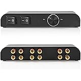 2-Way Stereo Speaker Splitter & Volume Control - HI-FI Loudspeaker Audio Switch