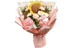 COLCOLO Fleurs Au Crochet, Terminé Bouquet DIY Décor À La Maison Tricot Daisy Belle Stocké Pendant Un Long Temps Table Centre de Table, Décor de Journal, Rose