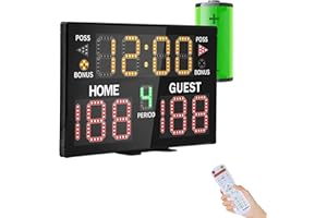GAN XIN Anzeigetafel Elektronische, Digitale Scoreboard mit Fernbedienung 11 Stellige LED Punktezähler für Basketball, Fußball, Volleyball, Tischtennis