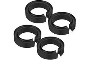 OGANAZI 4 Pcs Round Rubber Coil Spring Gasket Leveling Lift Kit, Coil Spring Booster Car Shock Absorber, Anti-vibration Coil Spring Buffer Coil Spring Spacer Universal for Cars, Black