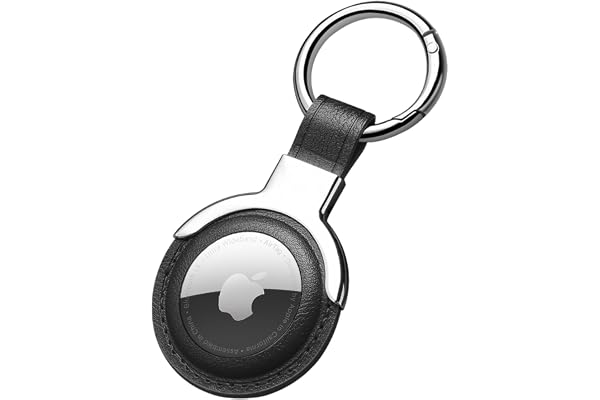 Sichy Étui de protection en cuir pour AirTags, AirTags - Porte-clé AirTag - Coque de protection Airtag - Porte-clé pour bagages, chien, chat - Collier pour animal domestique