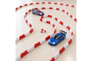 120PCS Racing Track Road Barriär, Hållbar Plast RC Bil Rack Spår Draft Runway Stängsel, Mini RC Vägspärrar för RC Bil Drifting övningar Bil DIY Tillbehör