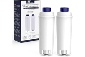 iRhodesy Filtro Delonghi Macchina Caffè, Filtro Macchina Caffe Delonghi Magnifica s Dinamica, ECAM, ETAM, ESAM, BCO, EC Séries, Addolcitore Macchina Caffe DLSC002(2 pezzi)