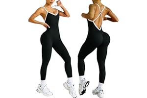 XDSP Mono de una pieza para mujer Deportivo Mujer sin Costuras Jumpsuit Sexy Mono Ajustado sin espalda Elástico elegante Body Overol Monos de Una Sola Pieza Ropa Deportiva Gimnasio Fitness Yoga