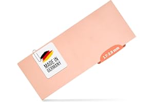 Langlauf Schuhbedarf® Piel perforada XXL grande de piel de vacuno, piel gruesa, 250 mm x 600 mm, piel de vacuno curtida vegetal, piel de vacuno, cuero de guarnición (grosor de la piel 1,7-2,0 mm)