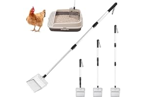 MeYuxg Paletta per Cacca di Pollo 14cm, 57a 106 cm Regolabile Rastrello Pollaio per Sabbia,Inossidabile Multifunzionale Escrementi Raccoglitore Pala per Pollaio,Fattoria