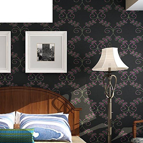 Study dark wallpaper bedroom living room TV background wallpaper Peacock black wallpaper-E