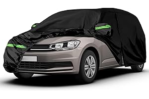 ZWPARTS Autoabdeckung Passend für VW Touran 2003-2024, wasserdichte Vollgarage Autoplane mit Reißverschlusstür und Entlüften für Schnee, Regen, Allwetterschutz