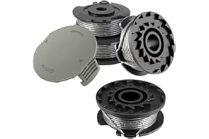 MAOZHOU Strimmer Spool Line,4 PCS Φ1.65mm 4.9m F016800569 String Trimmer Replacement Spool + F016F05320 Spool Cover,Nylon Spools for Bosch EasyGrassCut 18 23 26 Grass Trimmer